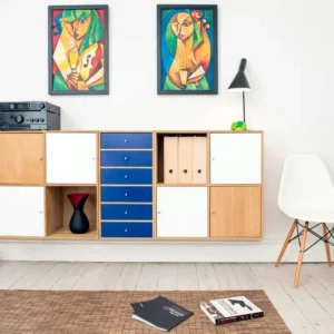 A setup and mounted cabinet.